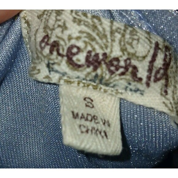 One World Women's Long Sleeve Tunic Dress Top, Light Blue, Size S. - Picture 15 of 16